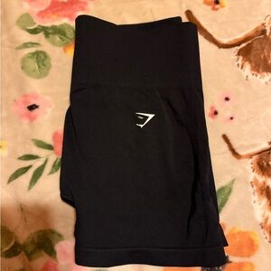 Gymshark Black High-Waist Ribbed Workout Shorts